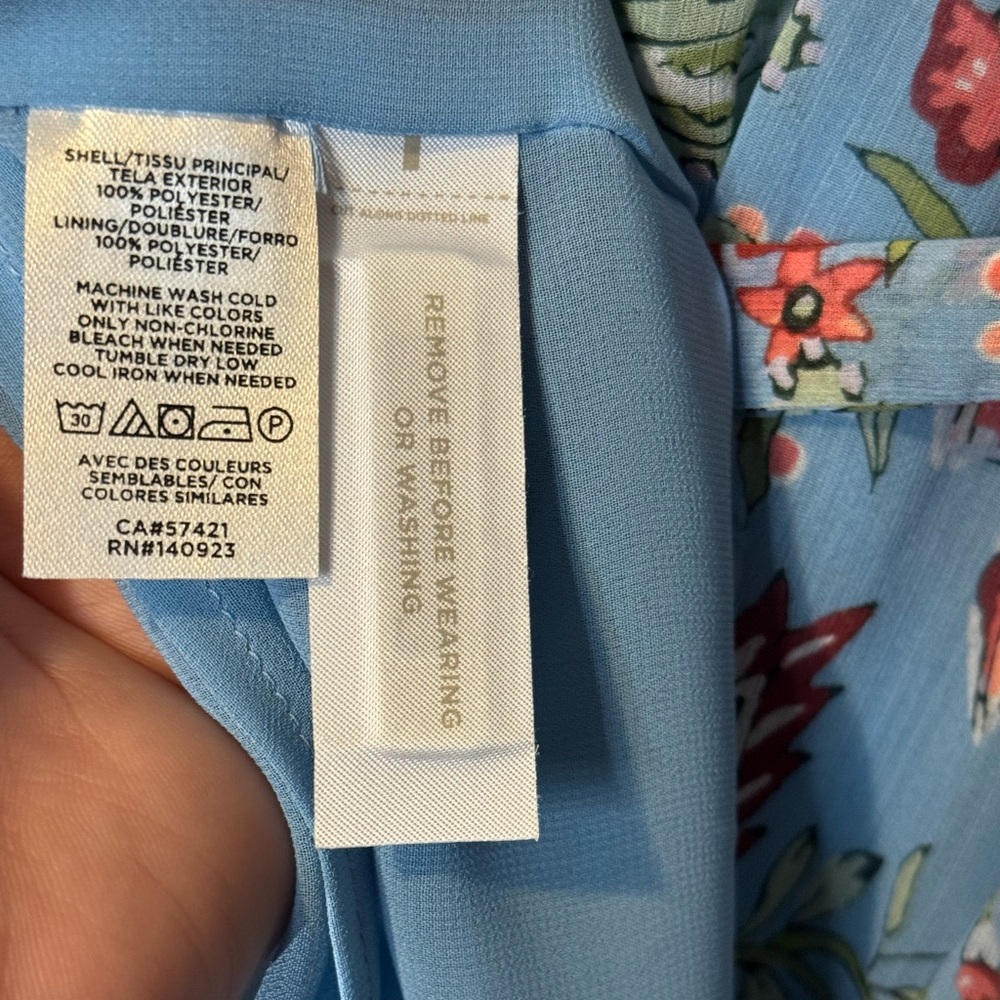 NWT LOFT Floral Print Midi Dress in Blue and Pink - Picture 3 of 10